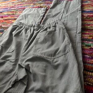 Men's Black and White Checkered Casual Pants